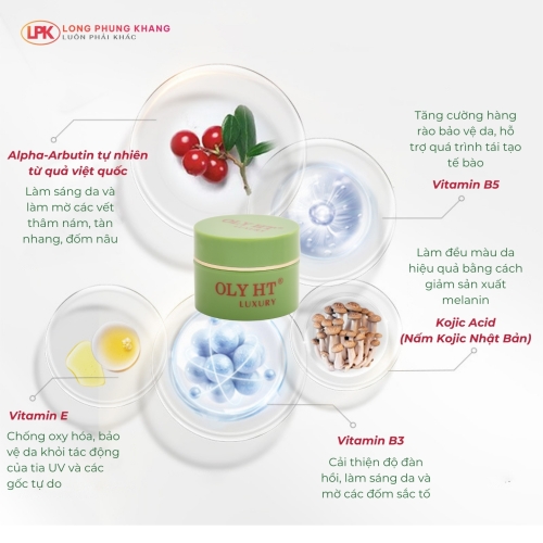 OLY HT Luxury Vitamin B5 Kem Trắng Da Giữ Ẩm Chống Nắng OLY HT Luxury Vitamin B5 Kem Trắng Da Giữ Ẩm Chống Nắng